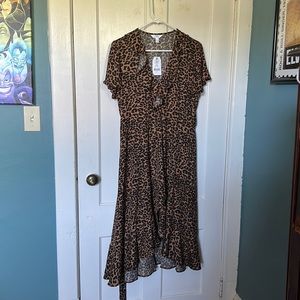 Time and Tru Leopard Wrap Dress NWT